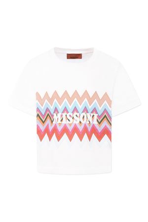 tshirt in cotone bianco MISSONI KIDS | MW8A91J0177100MC